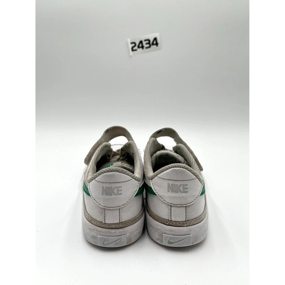 Nike Court Legacy PSV DA5381-120 Youth 2.5 Shoes White Green Solo Swoosh Sneaker